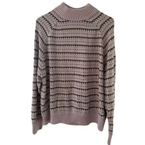 Artisan NY Cowl Neck Sweater - Lavender and Black